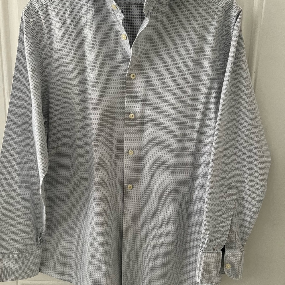 Charles Tyrwhitt Men's Light Blue Geometric Shirt